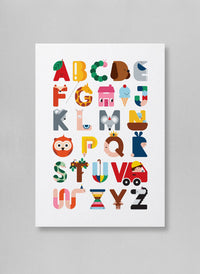 v.happy alphapic art print - alphabet