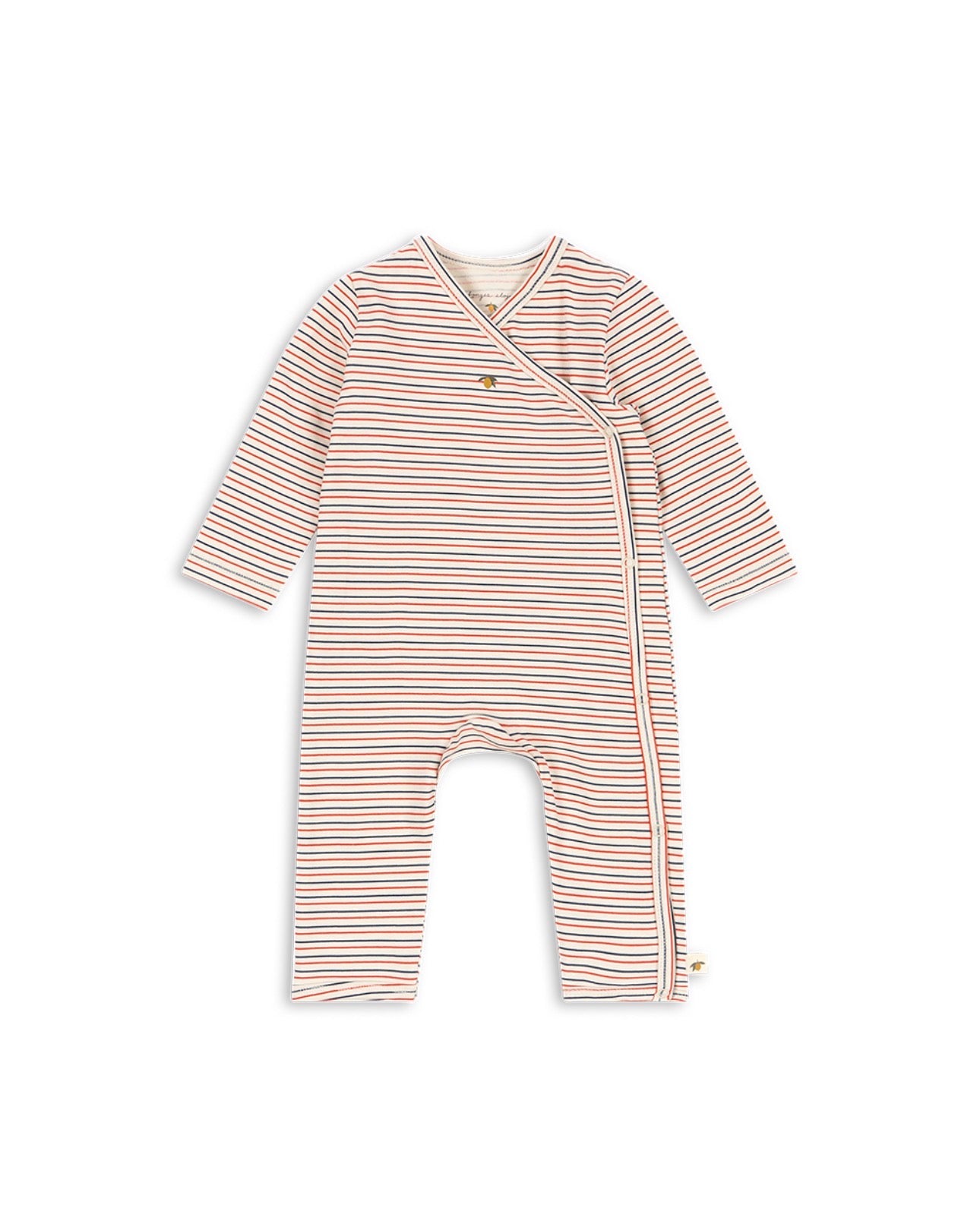 konges slojd basic newborn onesie - stripe tricolore petit