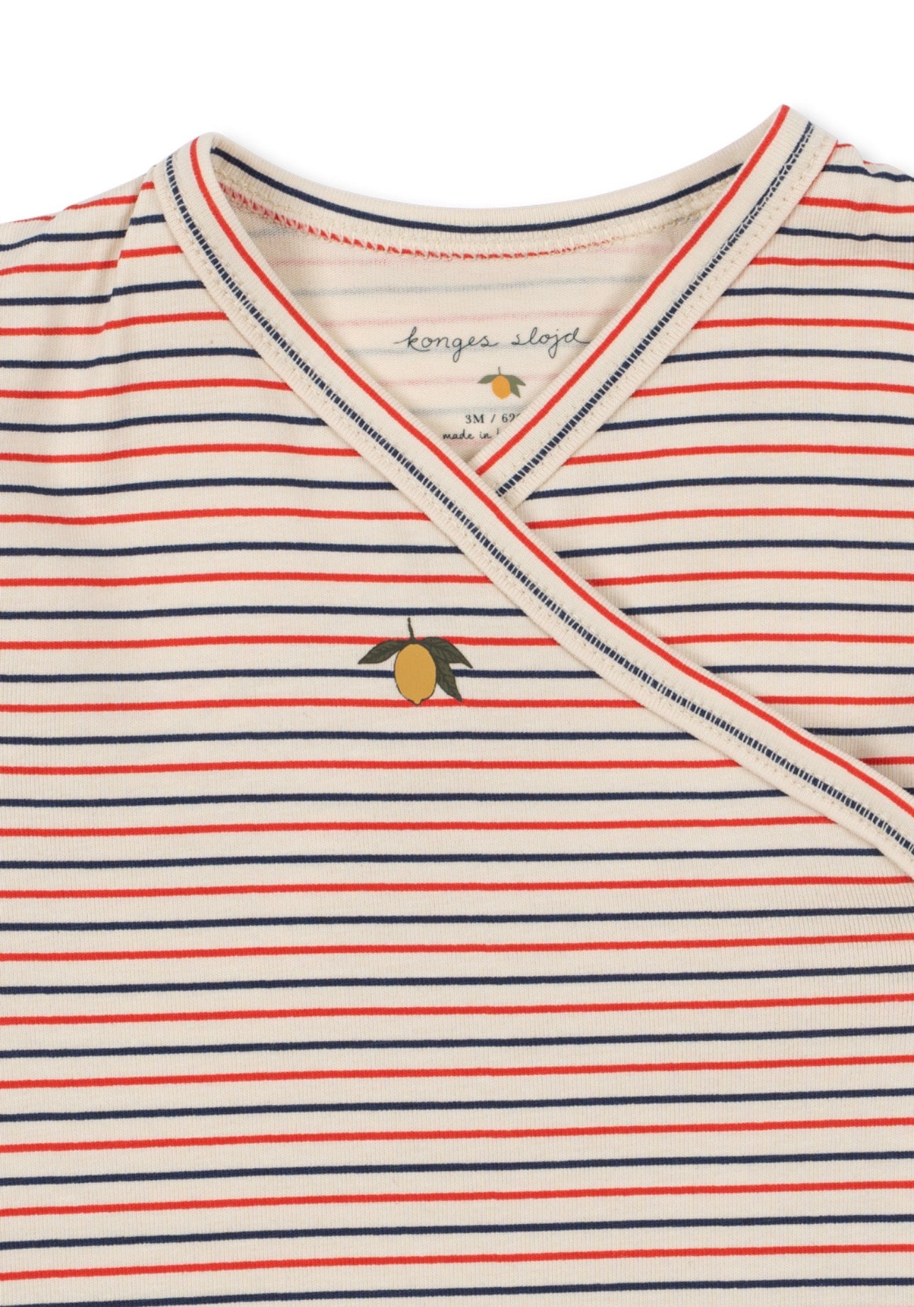 konges slojd basic newborn onesie - stripe tricolore petit