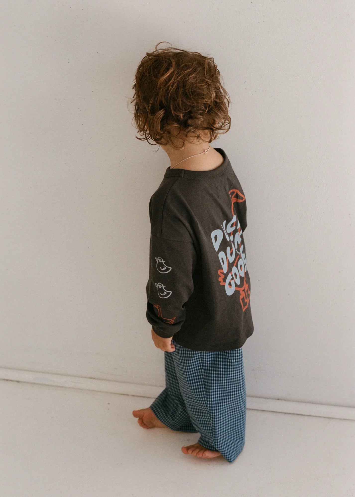 juni jnr benji pants - blue check