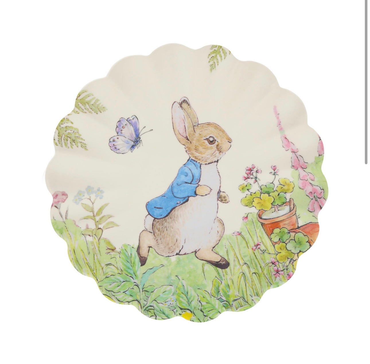 meri meri peter rabbit reusable melamine small plates (pk of 6 in 6 designs)