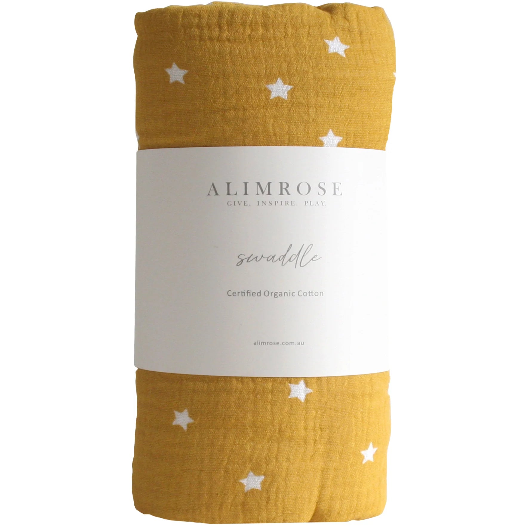 alimrose muslin swaddle - starry night butterscotch