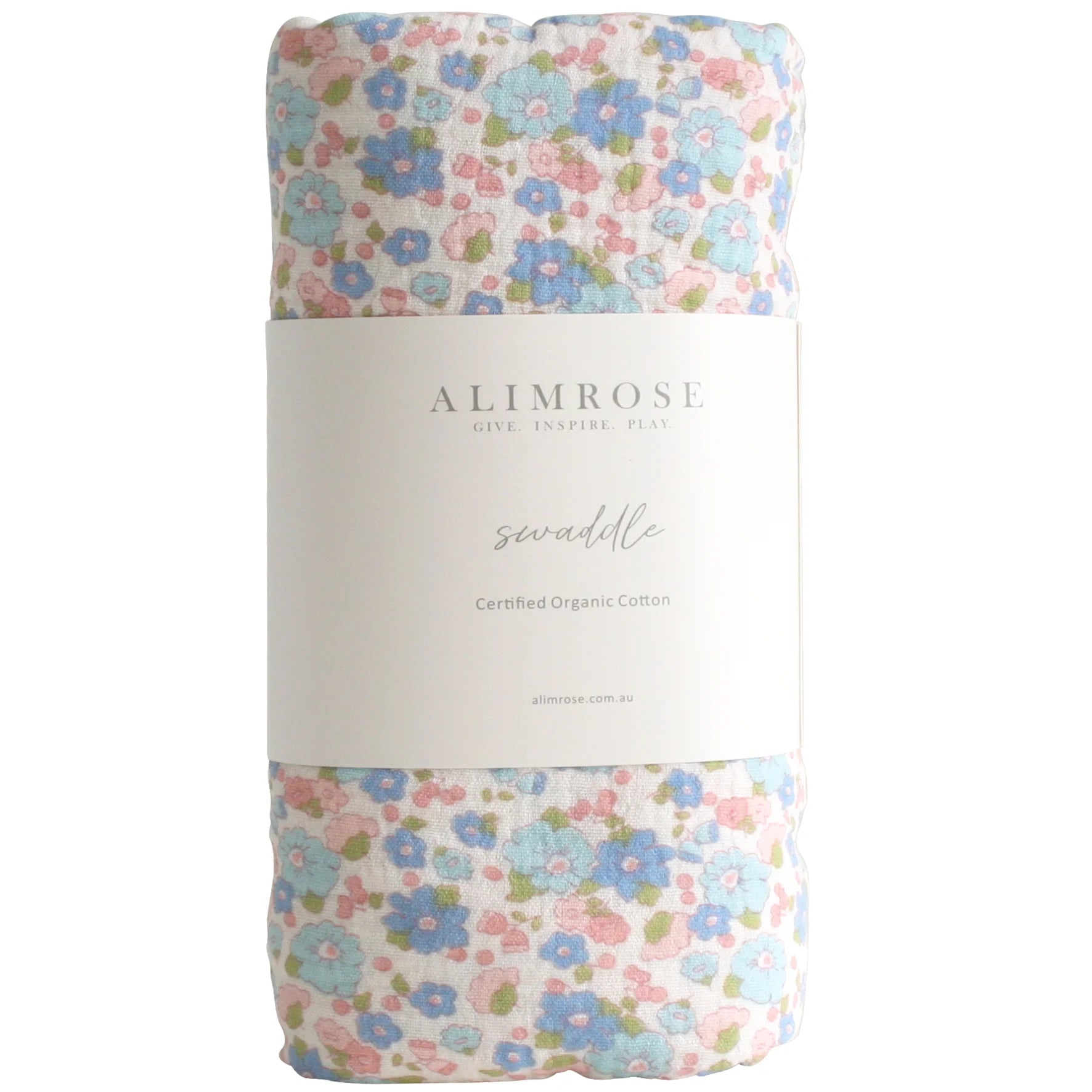 alimrose muslin swaddle - liberty blue