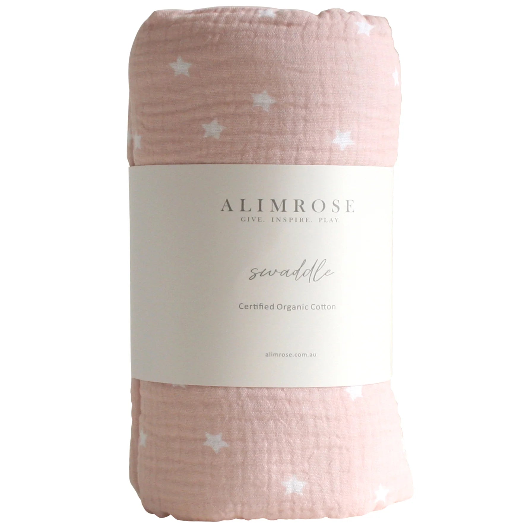 alimrose muslin swaddle - starry night pink