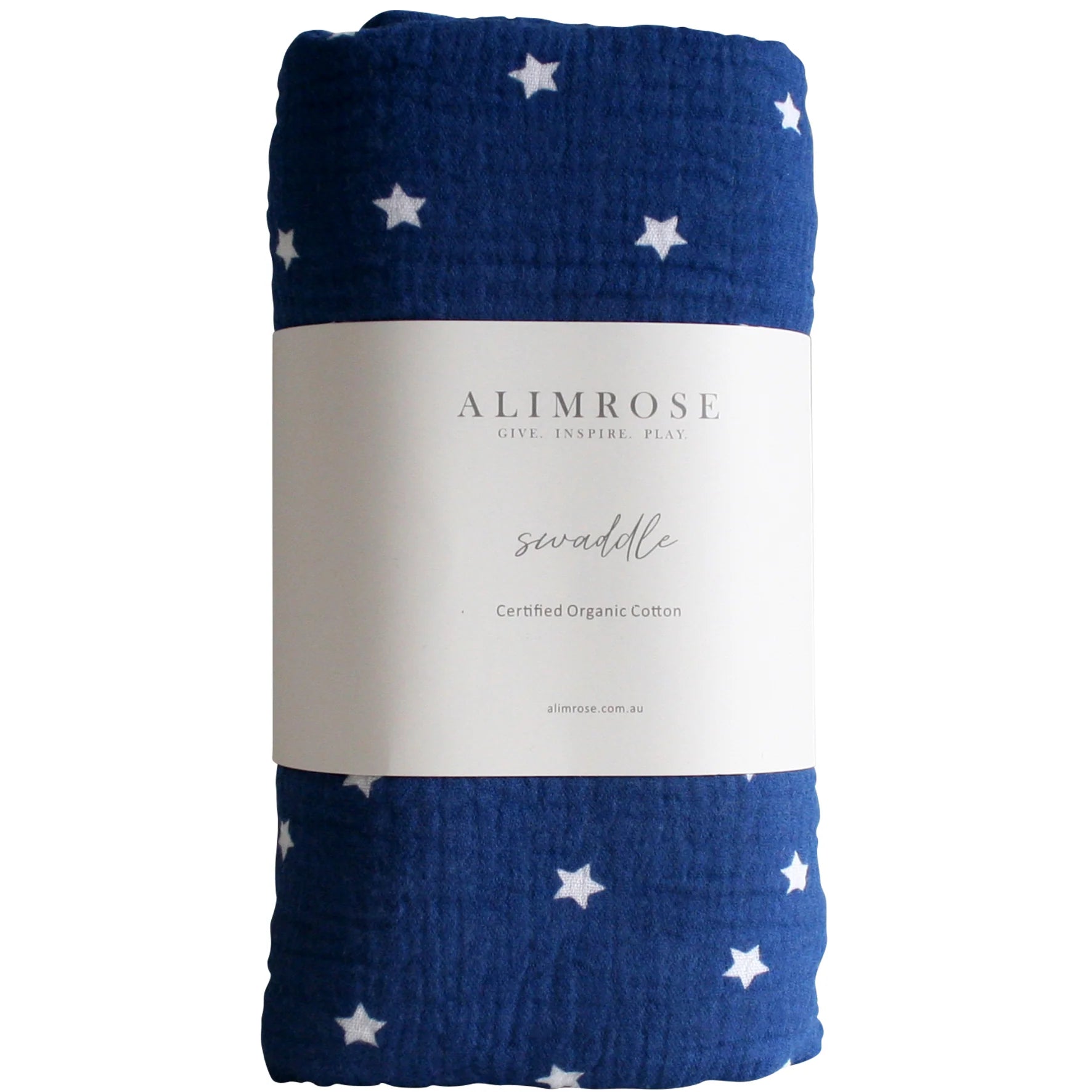 alimrose muslin swaddle - starry night navy