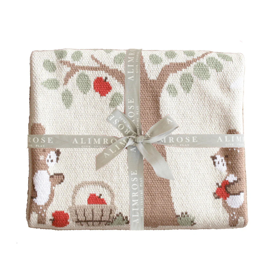 alimrose teddy bears picnic baby blanket - natural