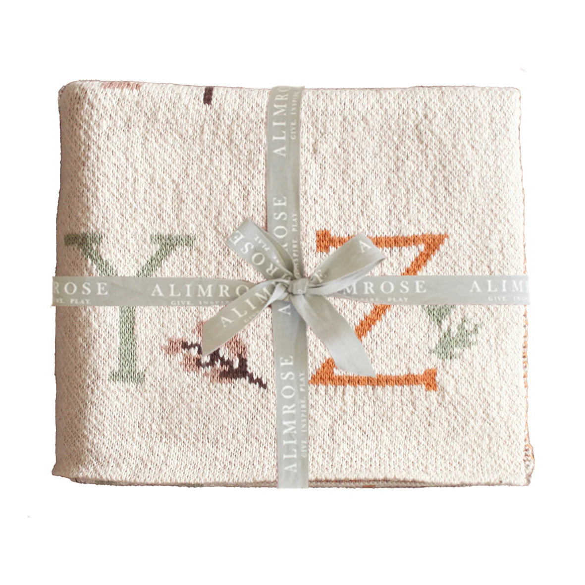 alimrose alphabet baby blanket - natural