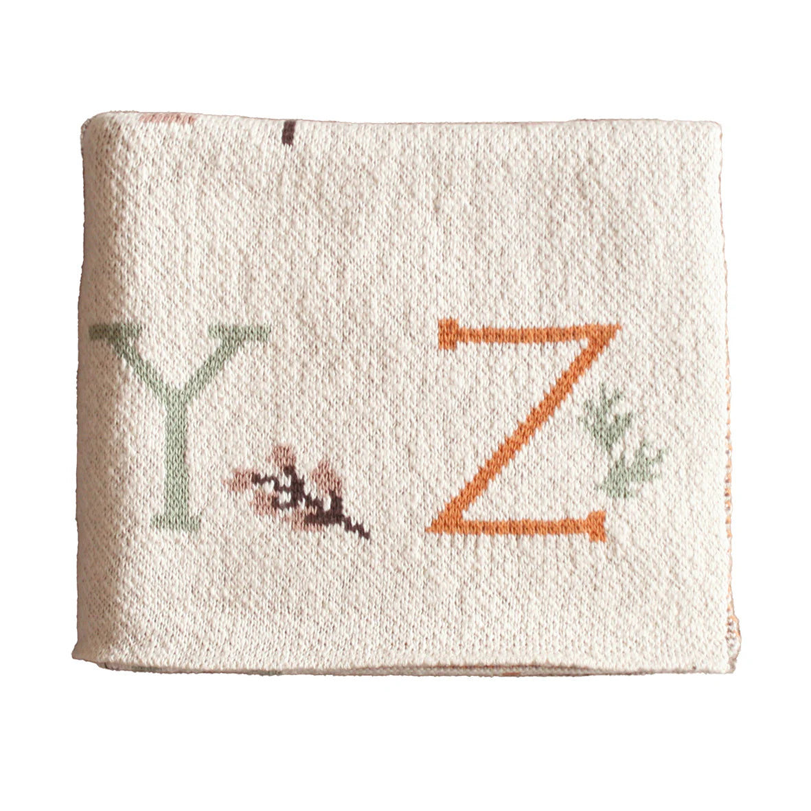 alimrose alphabet baby blanket - natural