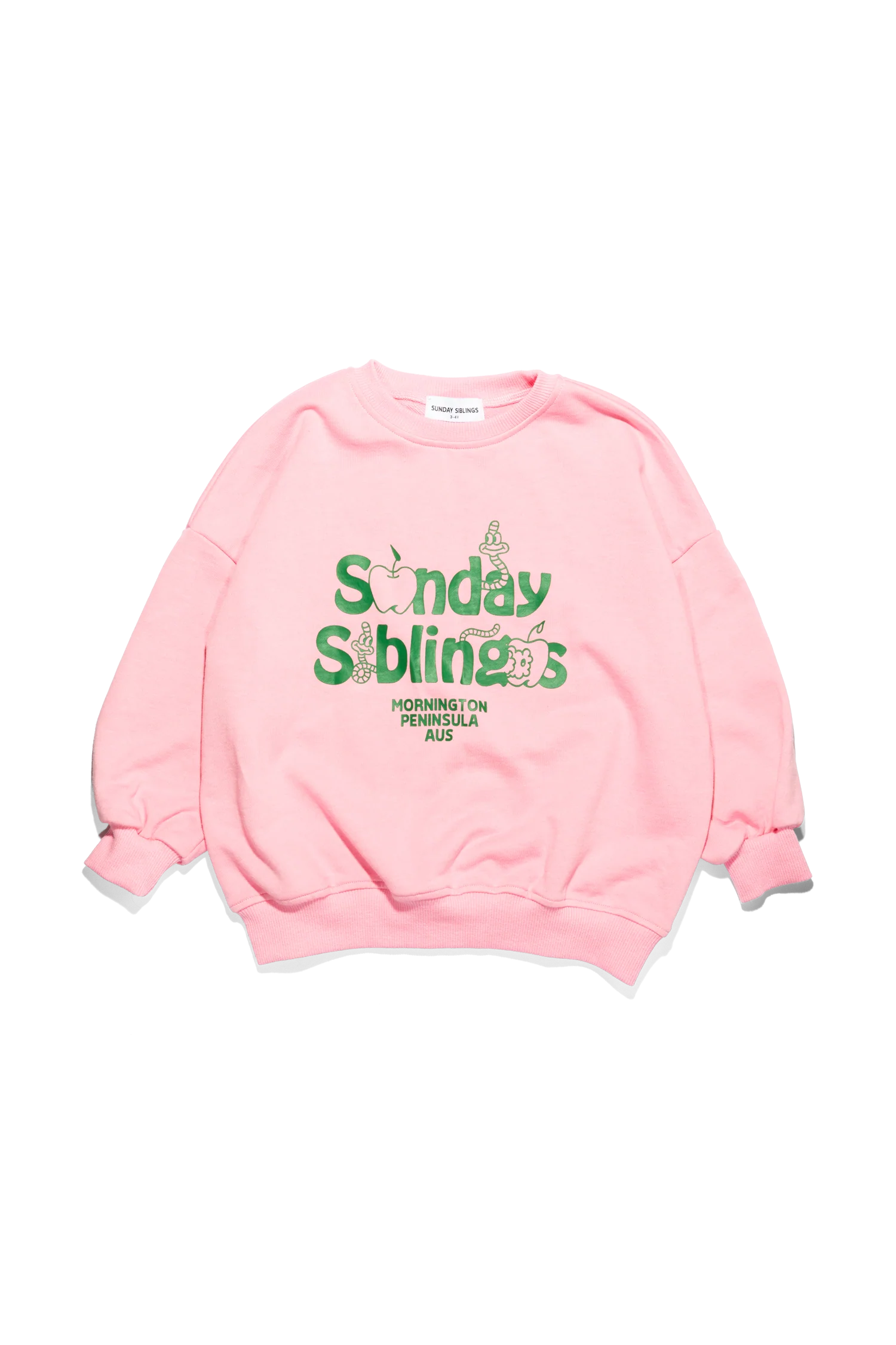 sunday siblings doc sweater - pink + green