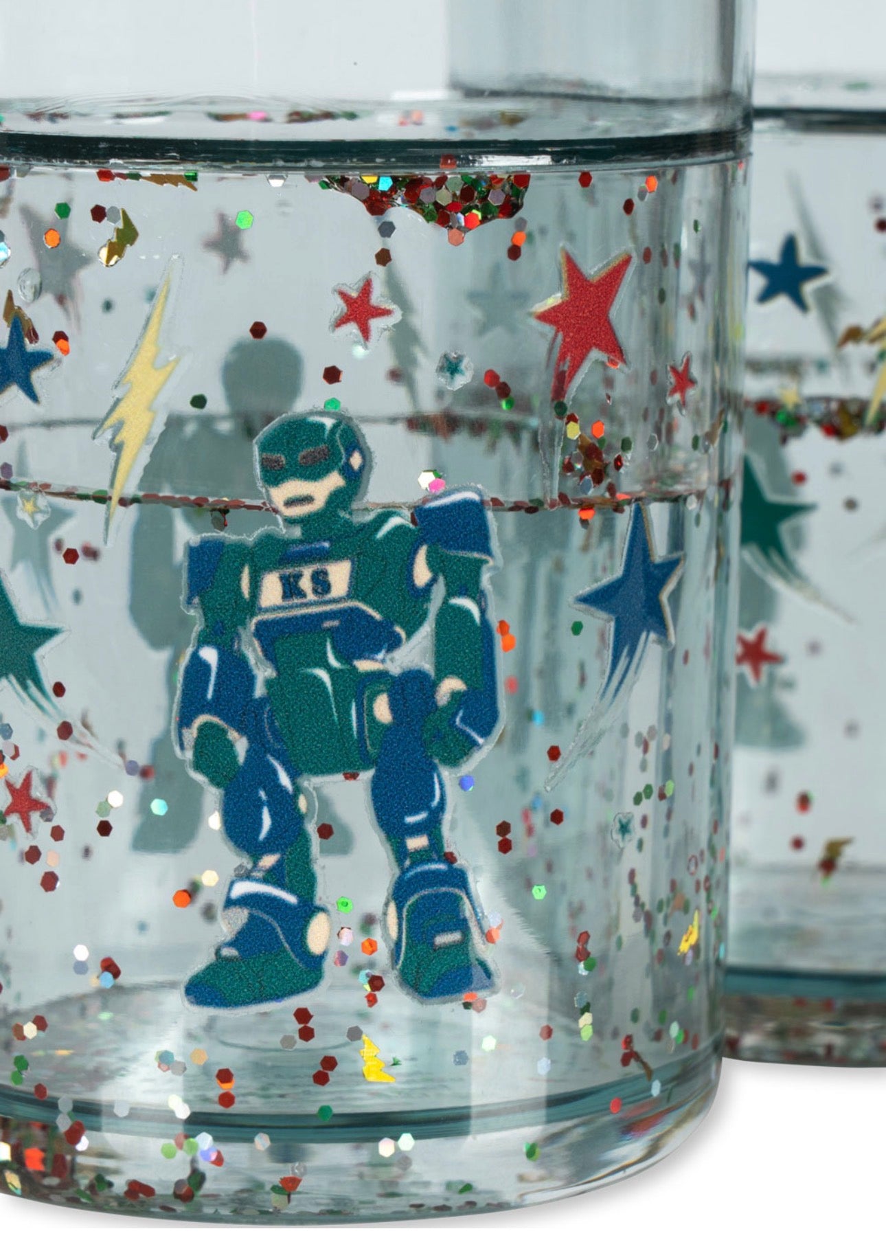 konges slojd 2 pack glitter cups - hero robot