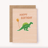 lauren sissons birthday card - dinosaur balloon