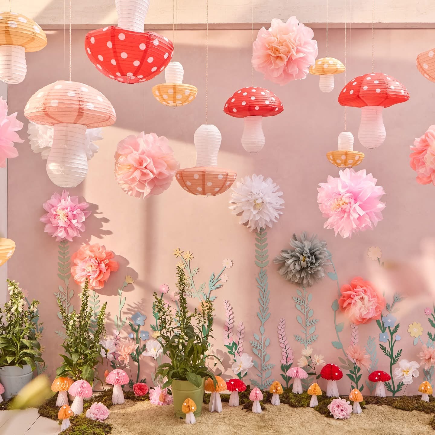 meri meri mushroom lanterns x 3