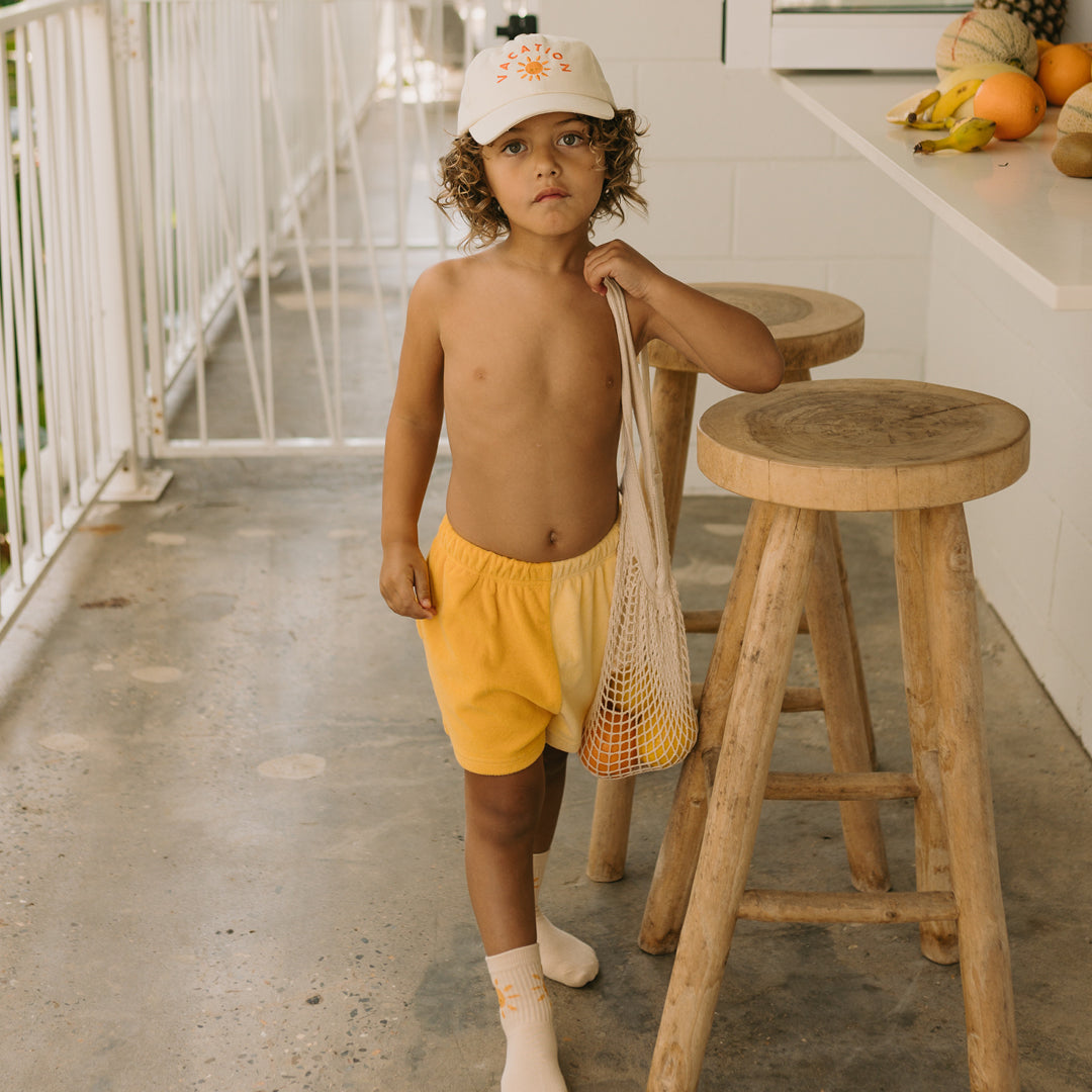 golden children play lounge shorts - golden mango