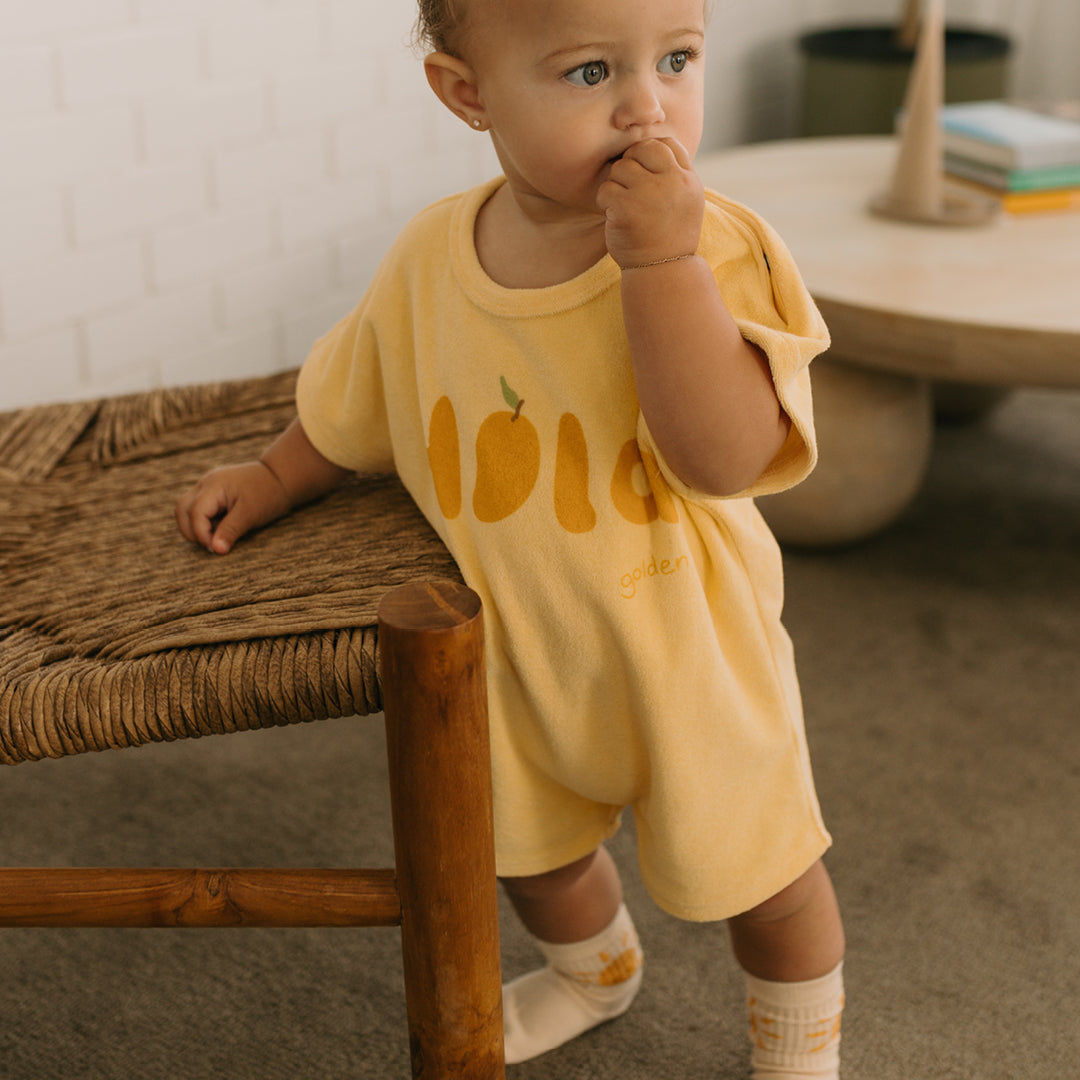 golden children hola playsuit - mango cream