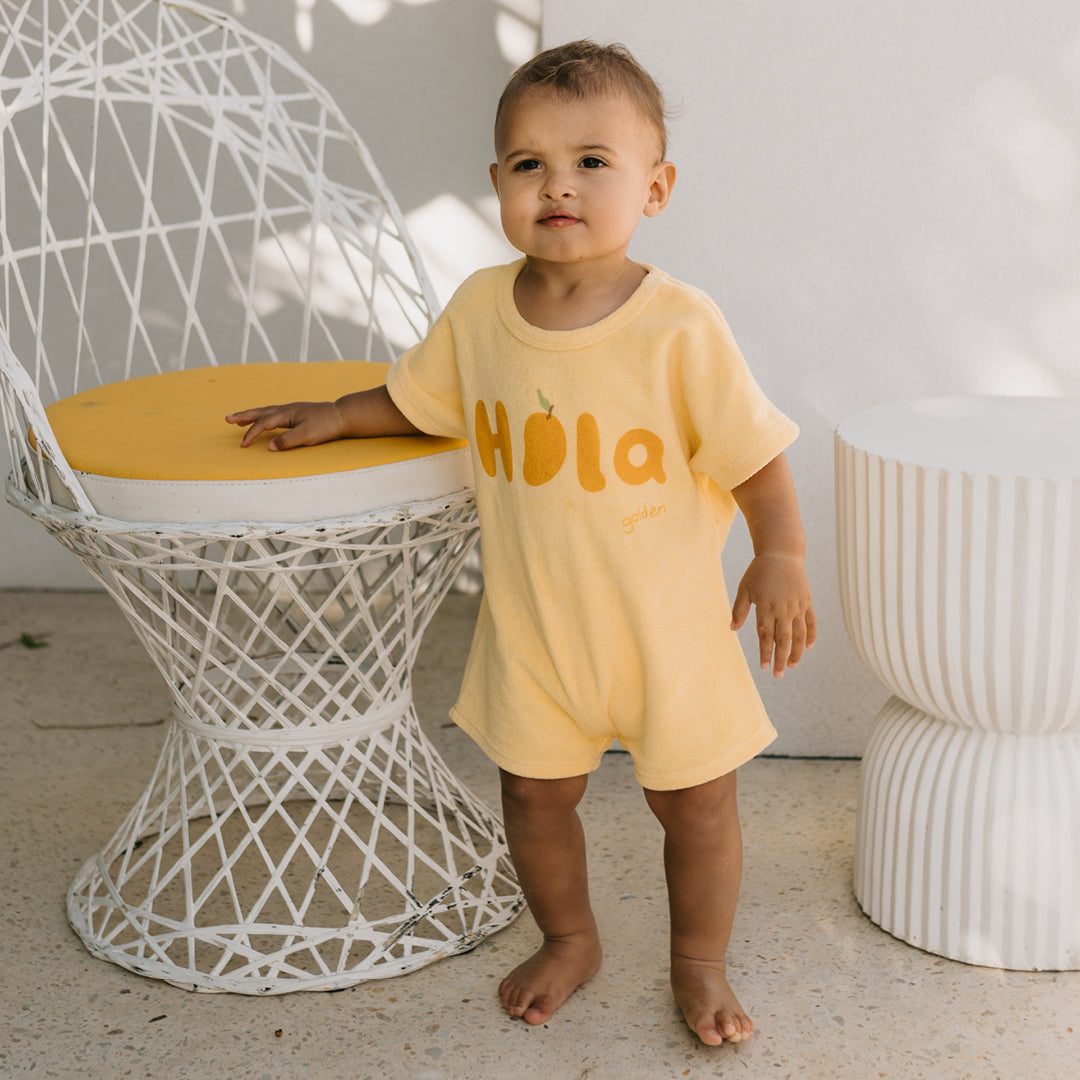 golden children hola playsuit - mango cream