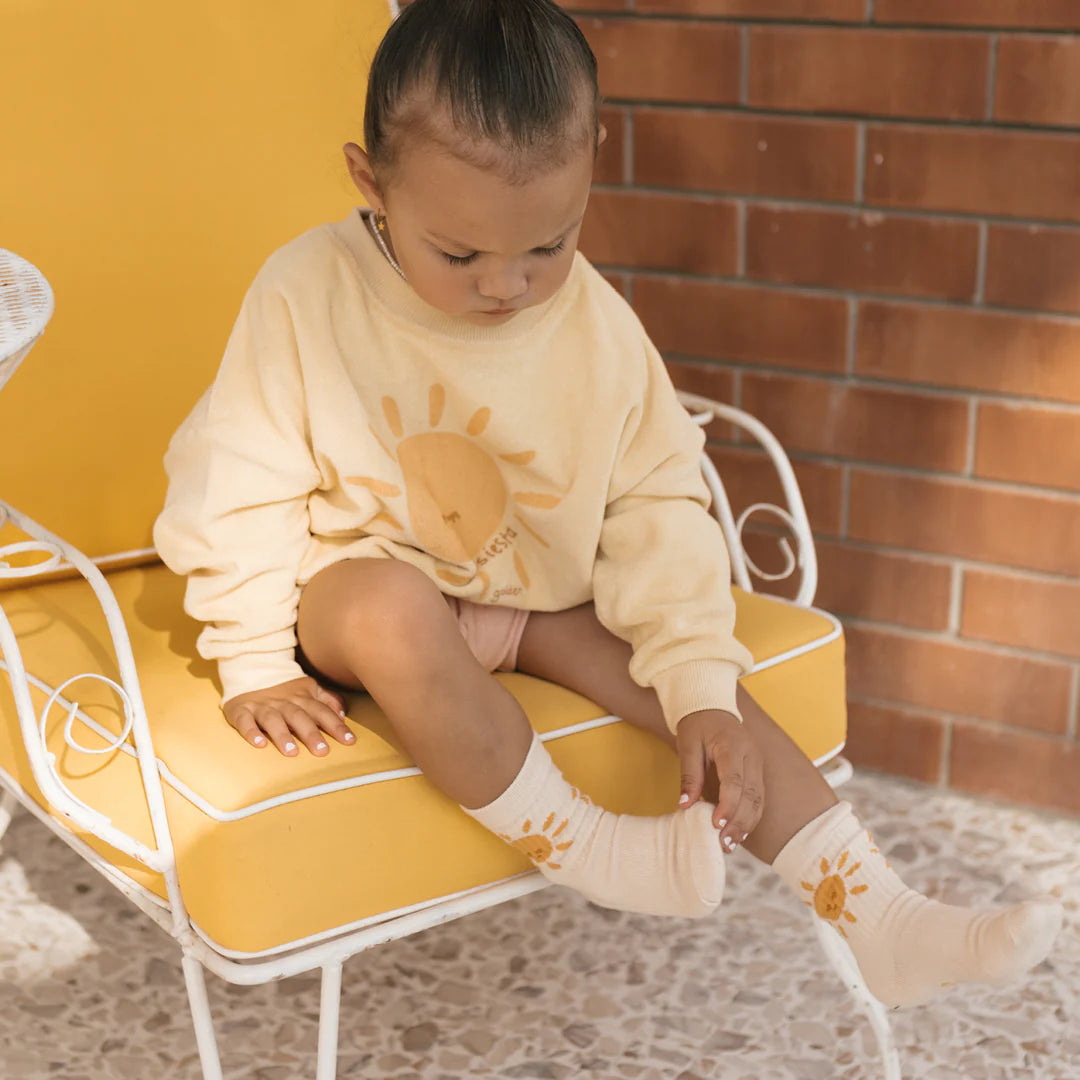 golden children golden sun socks - tan