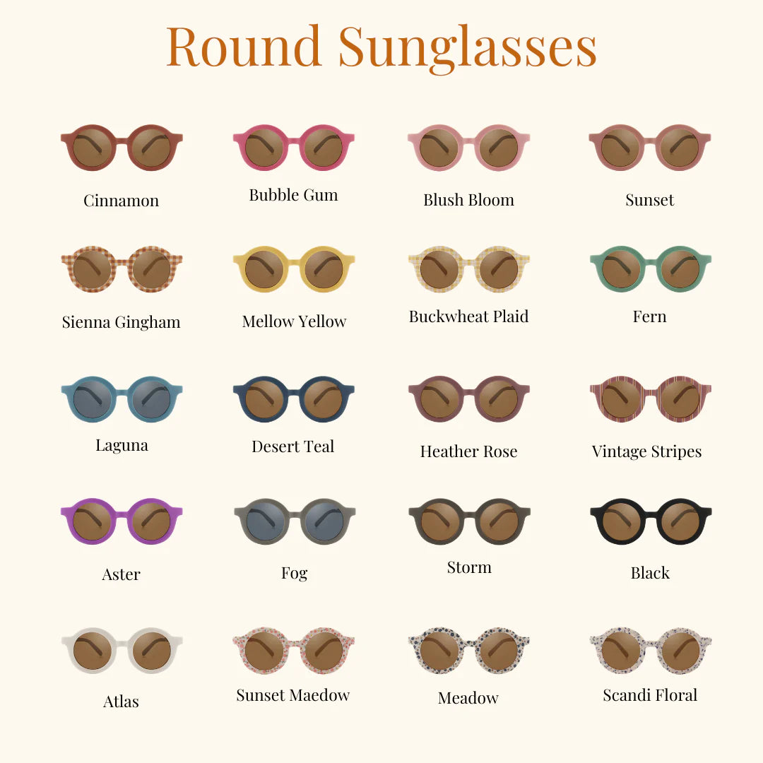 grech & co original round sunglasses - blush bloom