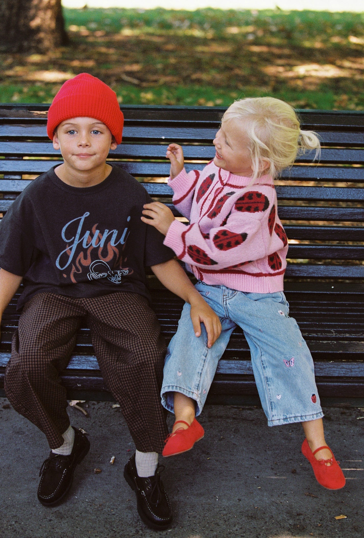 juni jnr hearts on fire tee - washed black