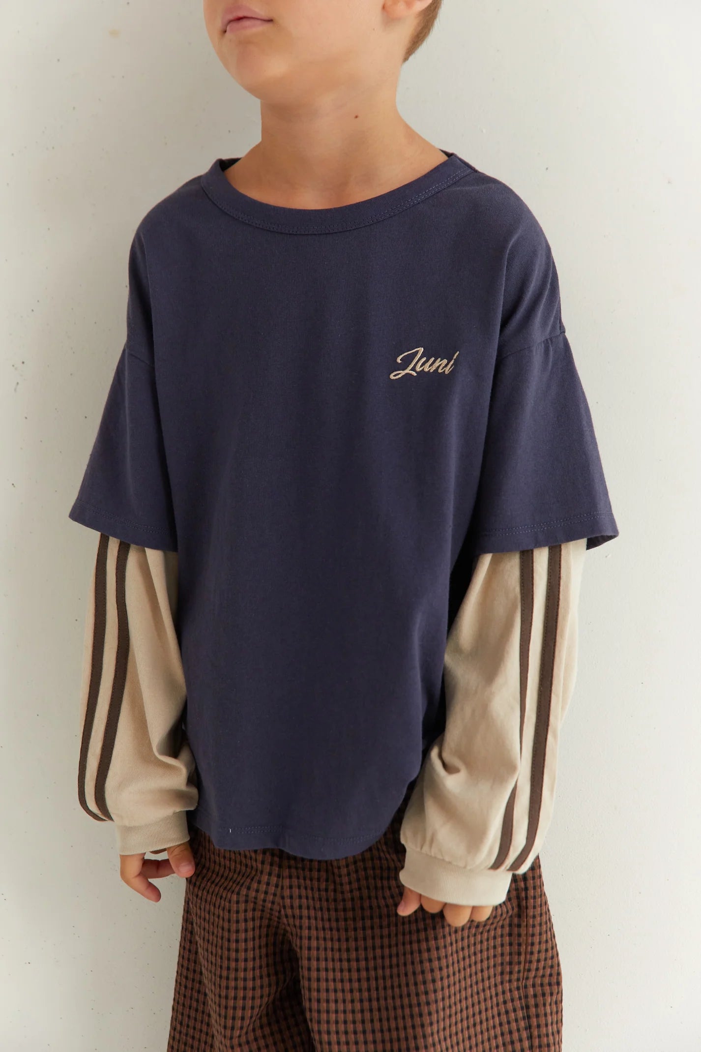 juni jnr rhodes layered tee - navy