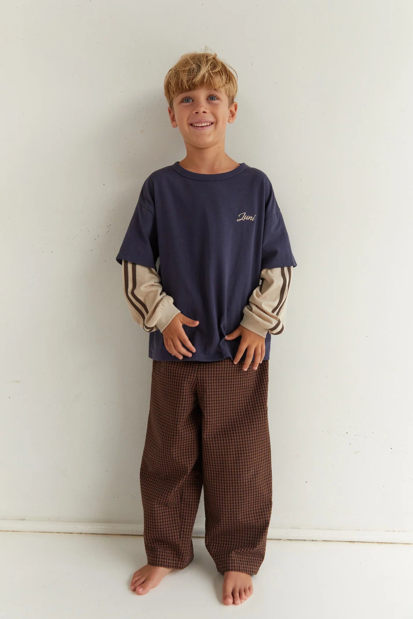 juni jnr rhodes layered tee - navy