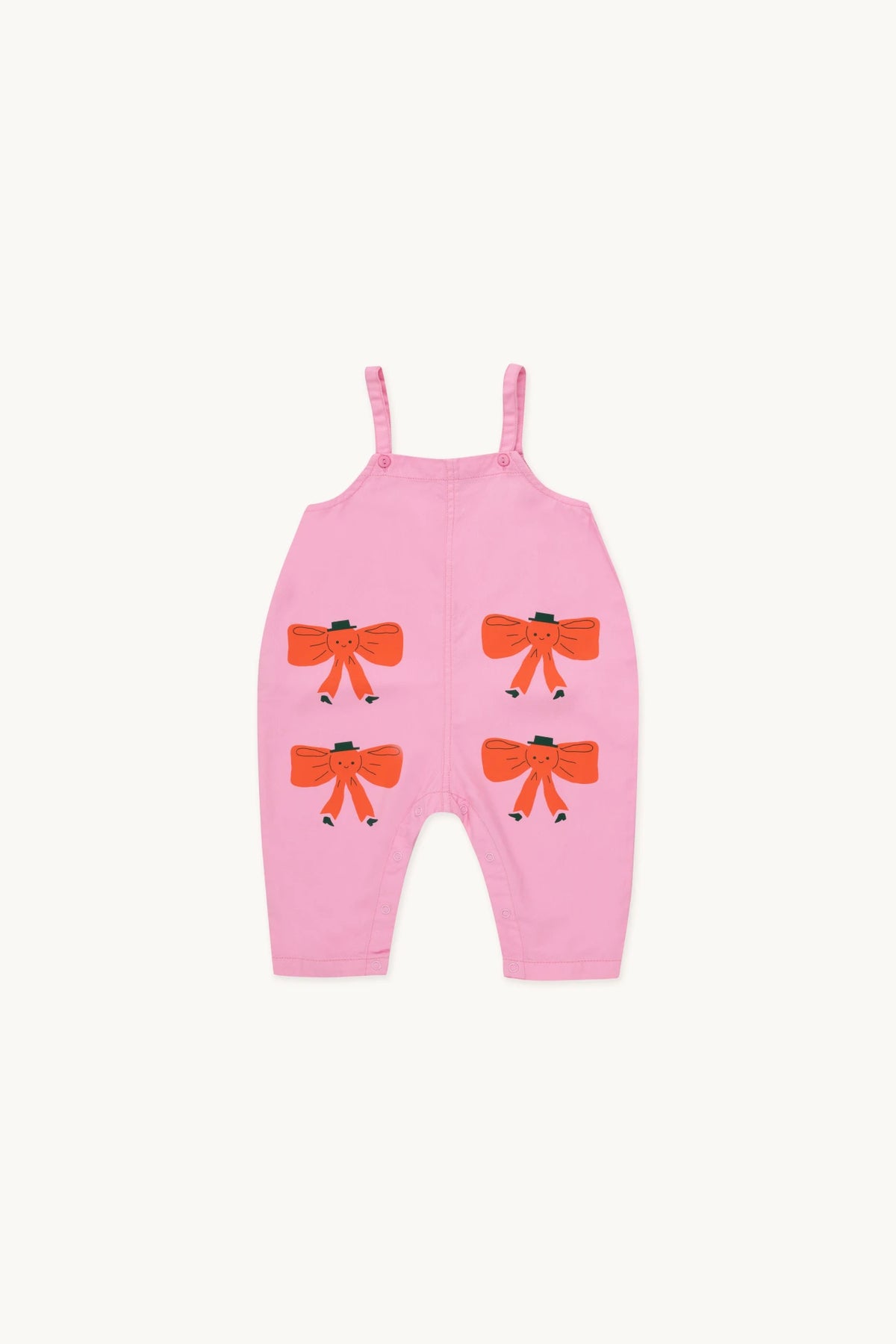 tiny cottons tiny bow baby dungaree - pink