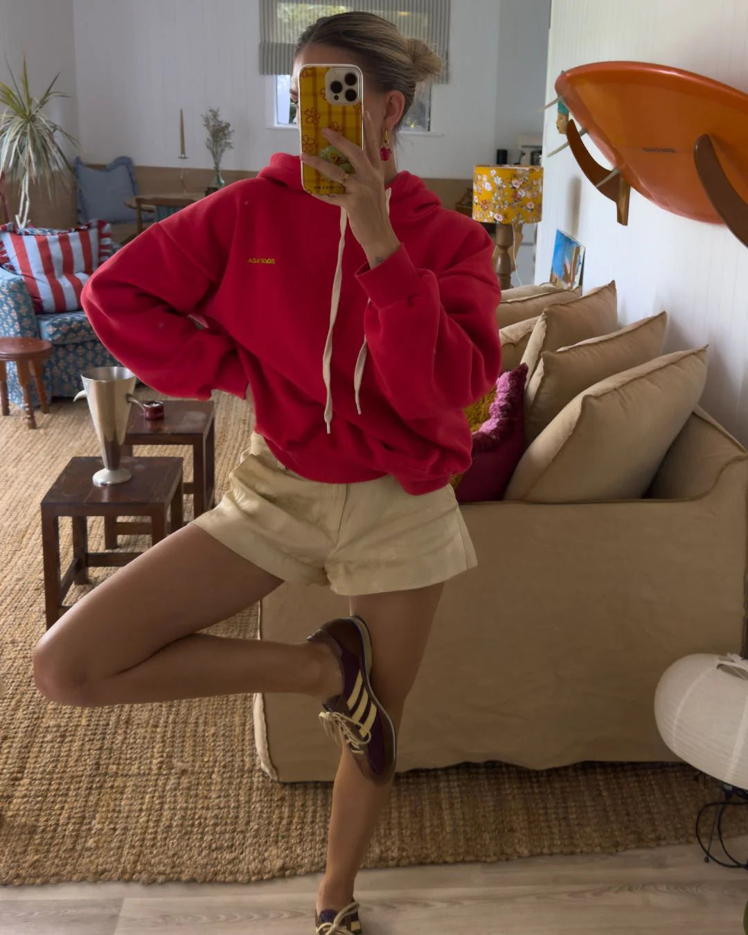 ziggy zaza adults rocky hoodie - racer red