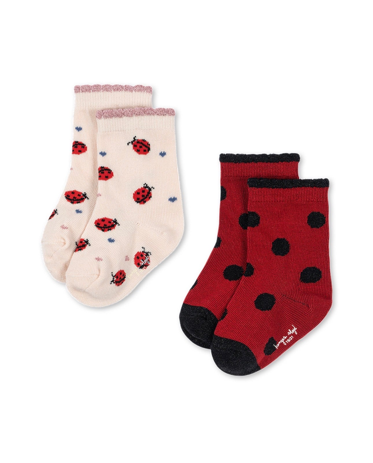 konges slojd 2 pack ladybug jacquard socks