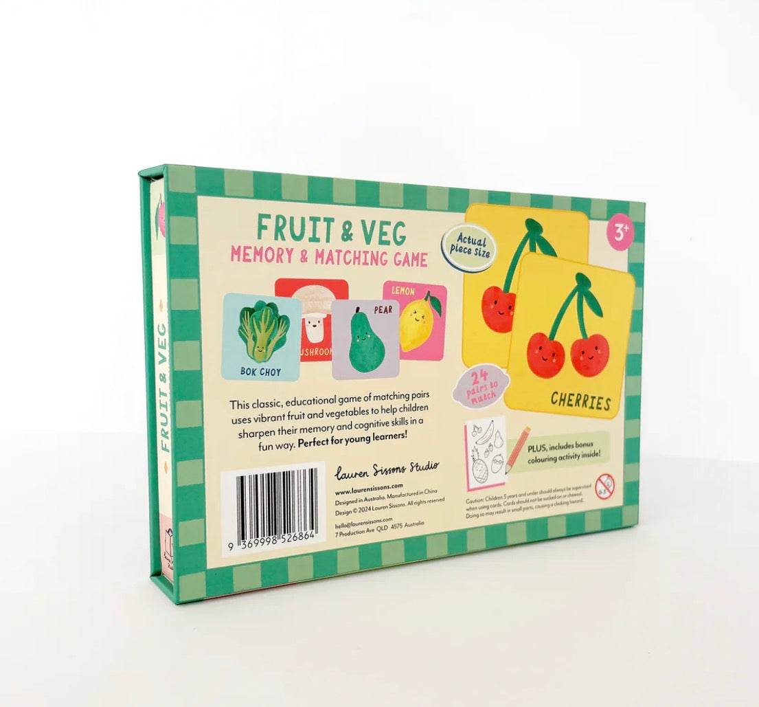 lauren sissons memory & matching game -  fruit & veg