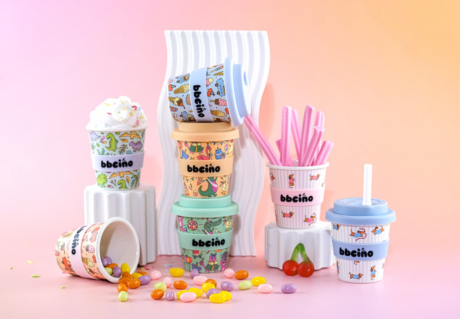 bbcino cup - dash in pink - 120ml