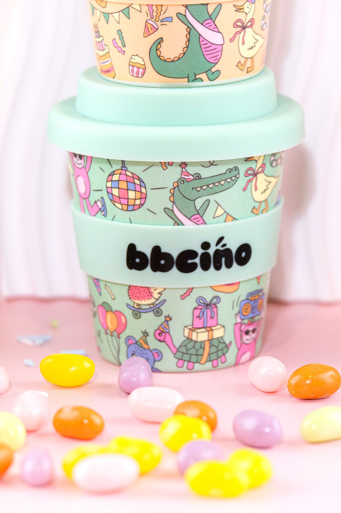 bbcino cup - party animals in green - 240ml