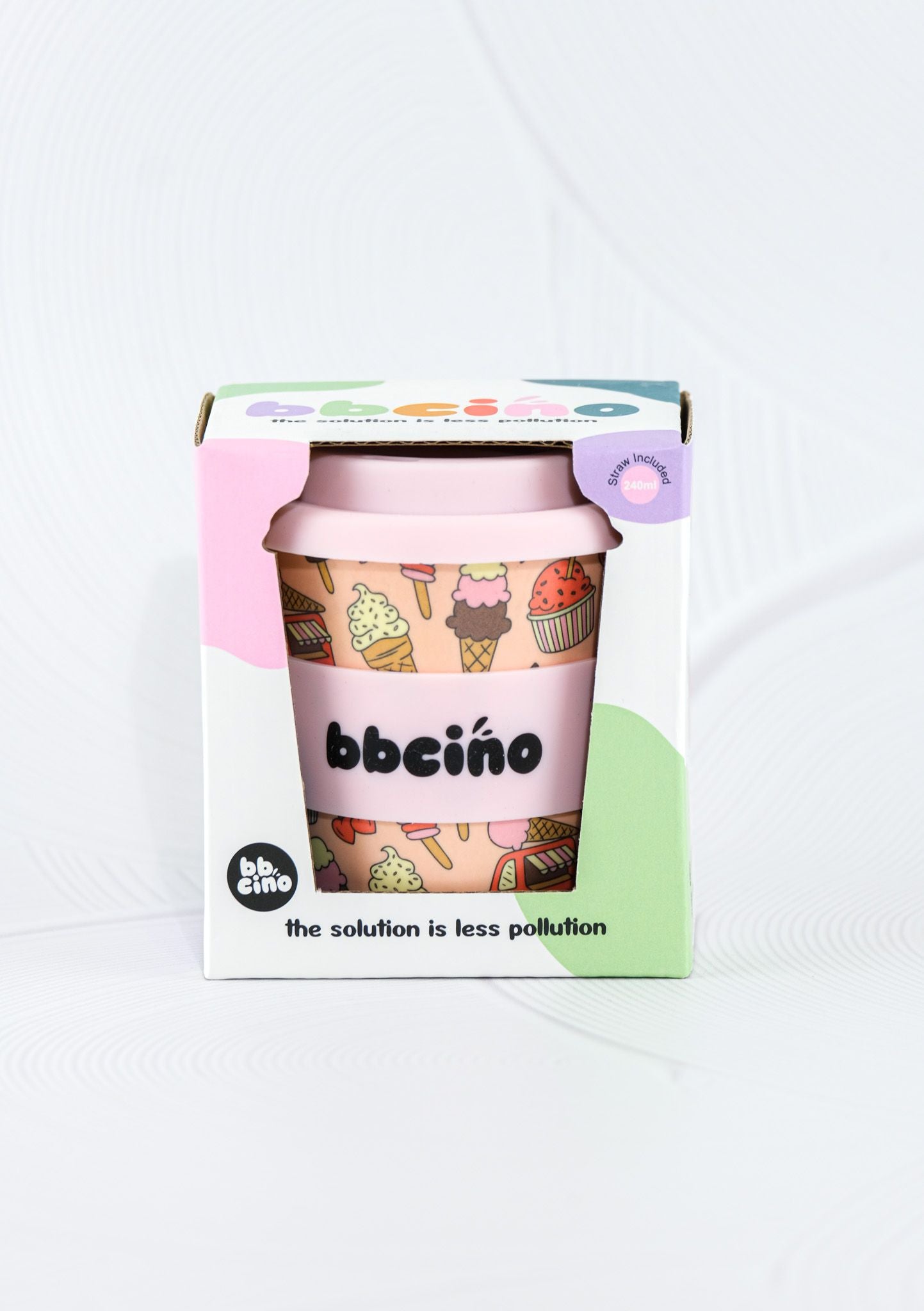 bbcino cup - scoops in pink - 240ml
