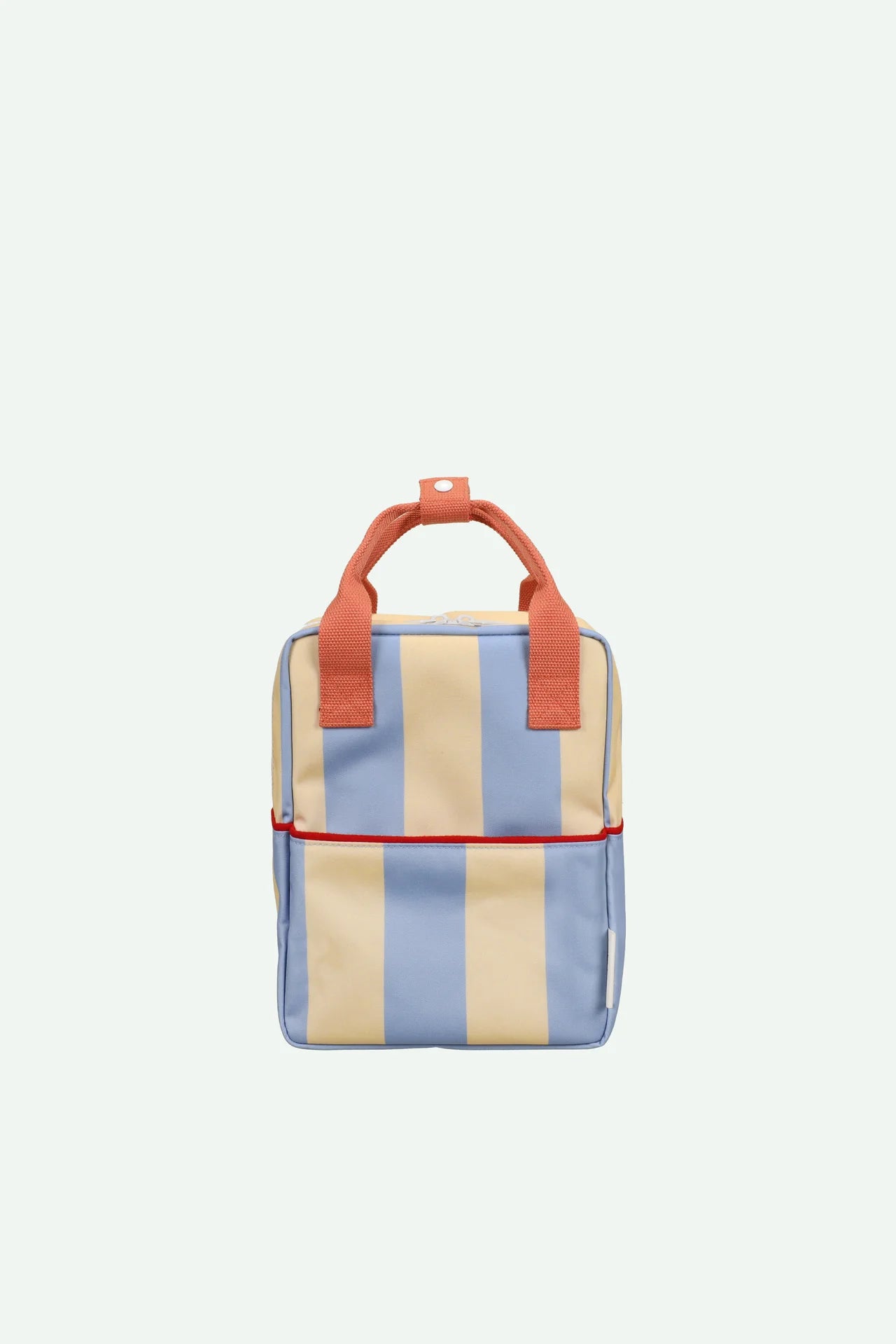 sticky lemon small backpack - striped cloud blue + twiggy beige