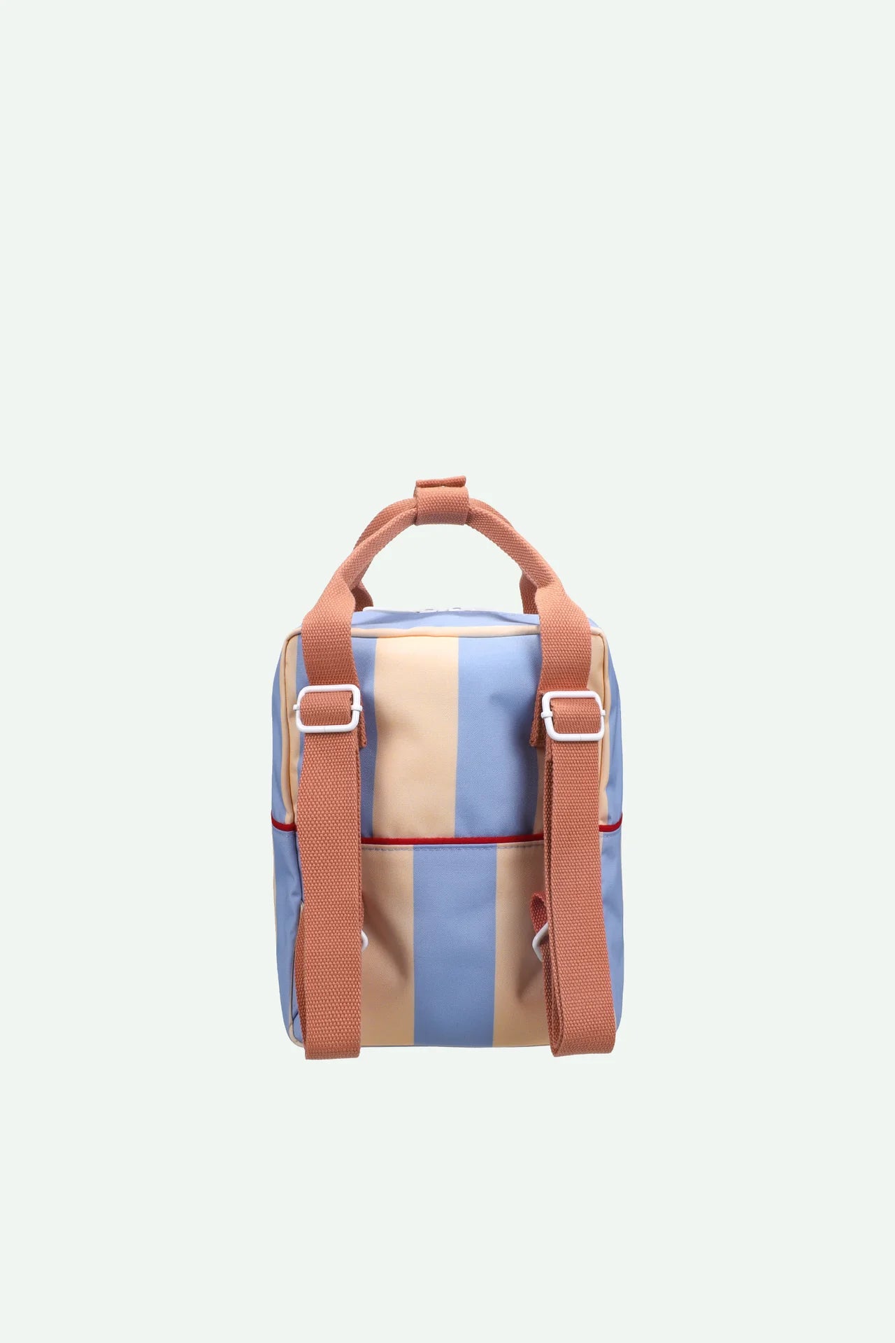 sticky lemon small backpack - striped cloud blue + twiggy beige