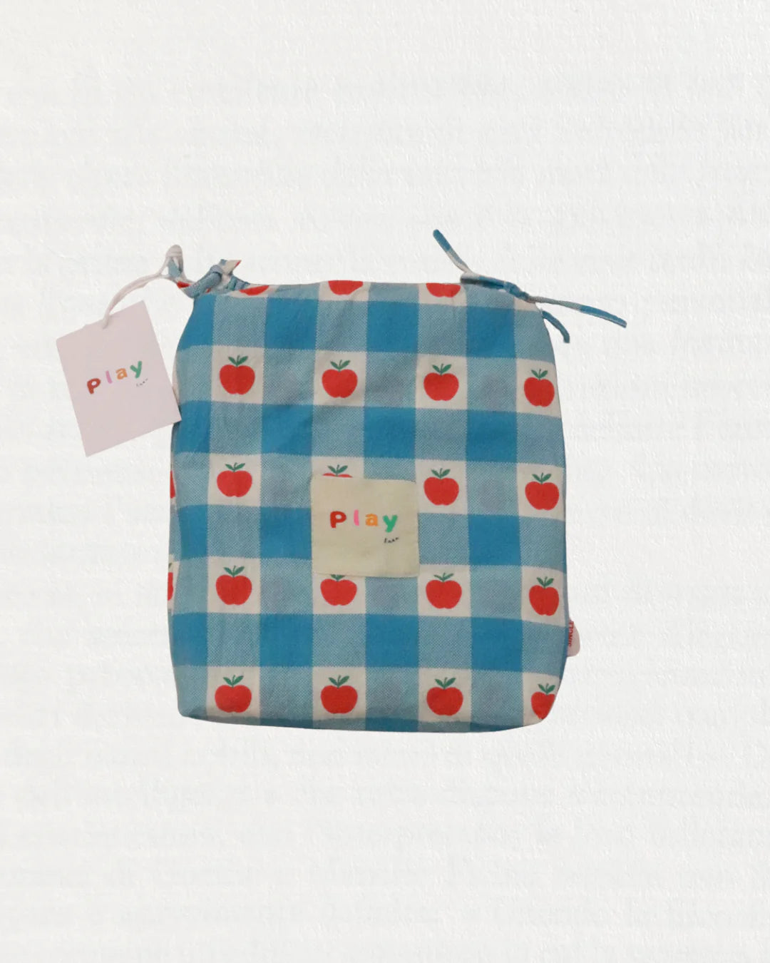 play linen apple patch fitted sheet set