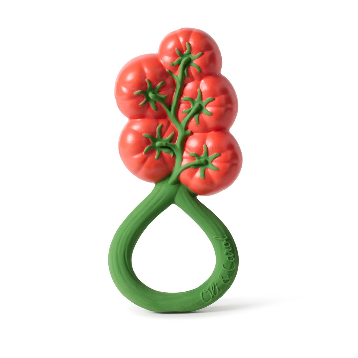oli & carol rattle toy - tomato