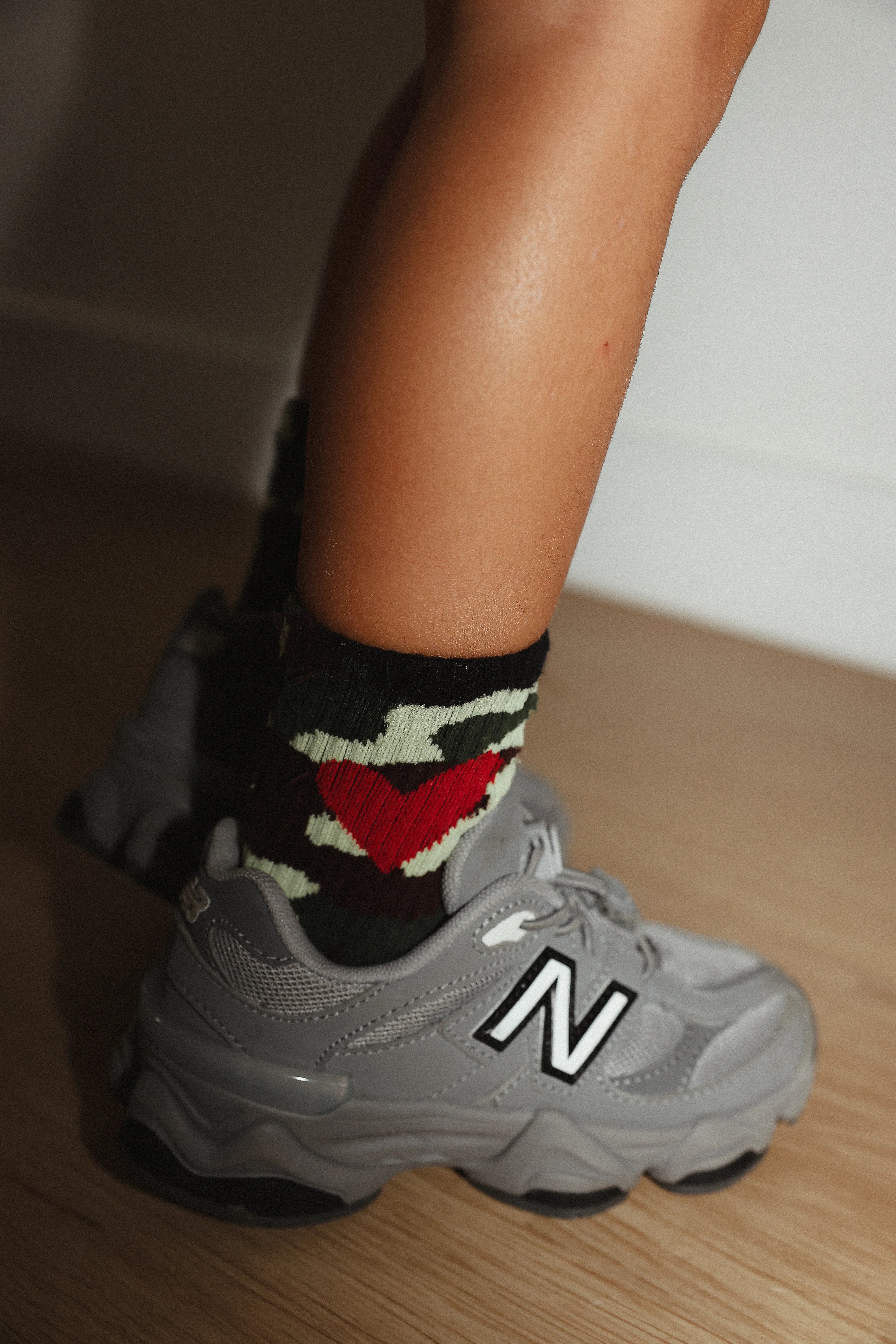 tiny love club camo heart sock