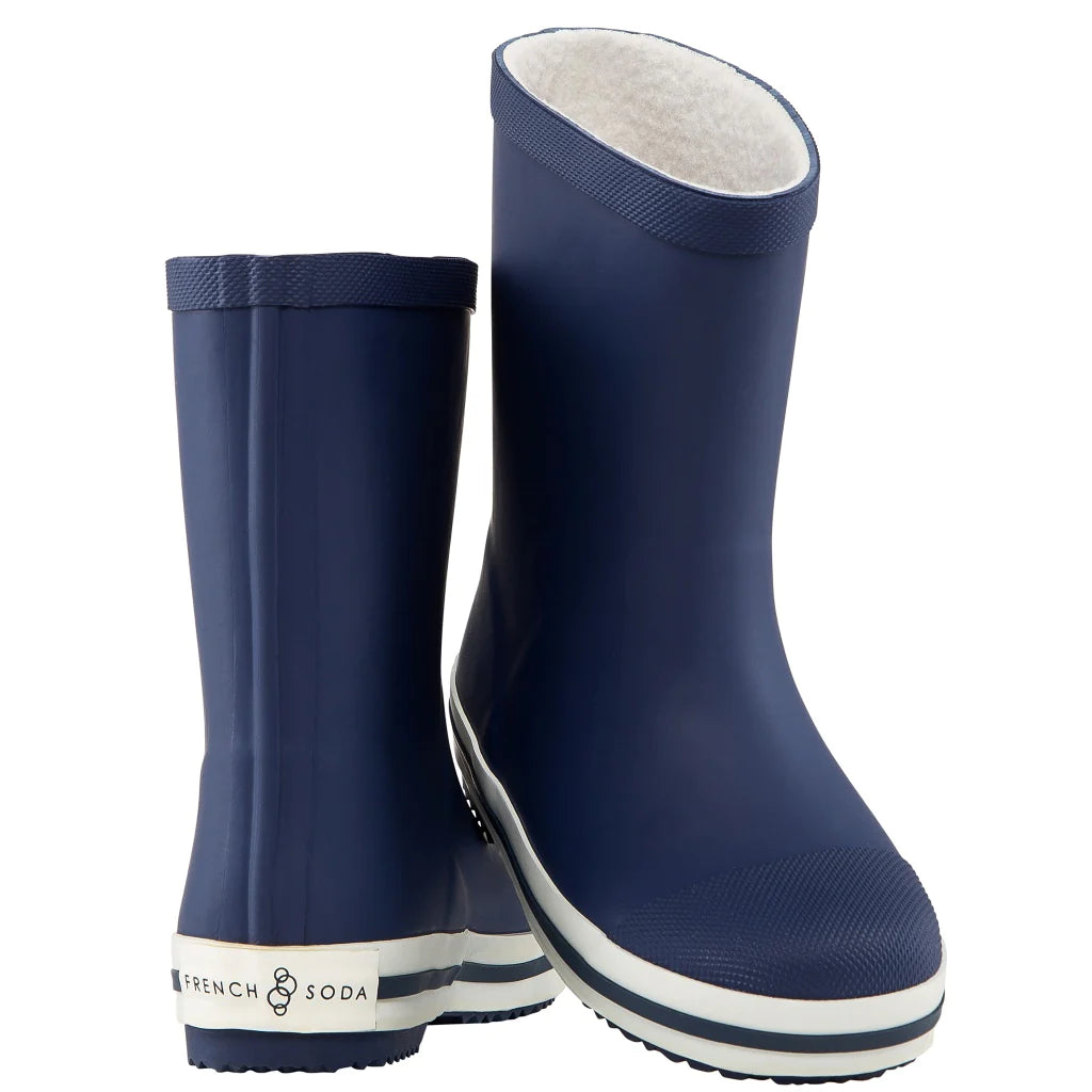 french soda kids natural rubber gumboot - navy