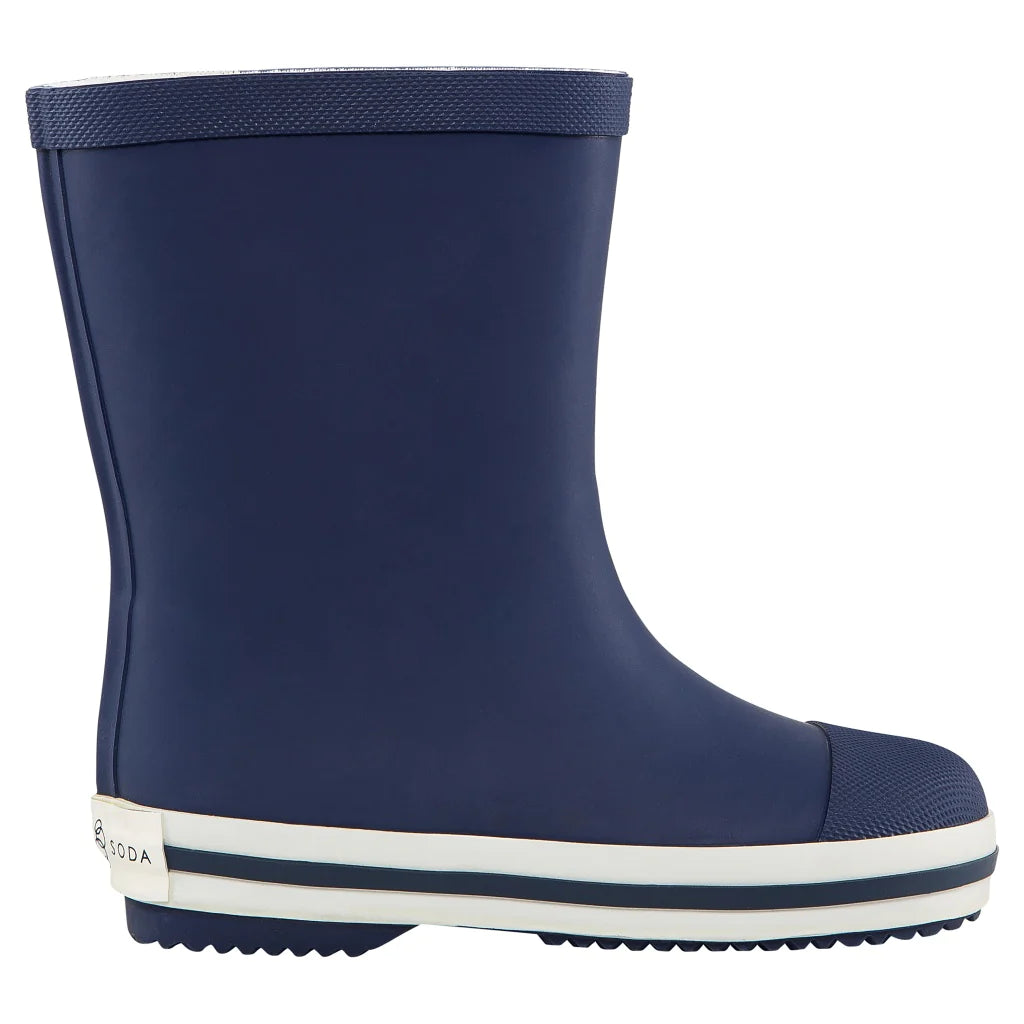 french soda kids natural rubber gumboot - navy