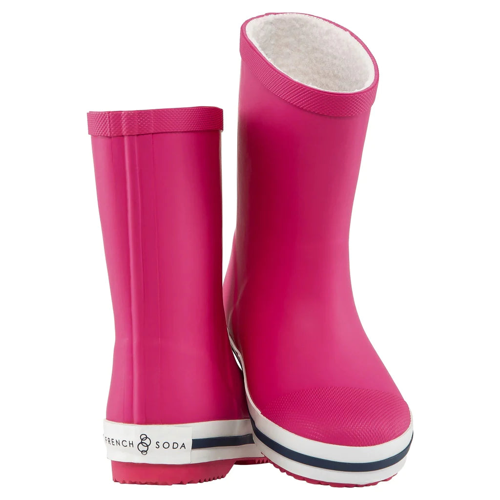 french soda kids natural rubber gumboot - pink