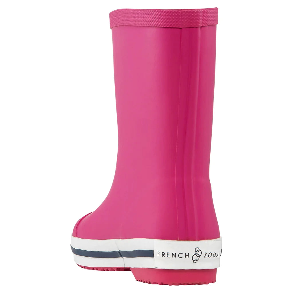 french soda kids natural rubber gumboot - pink