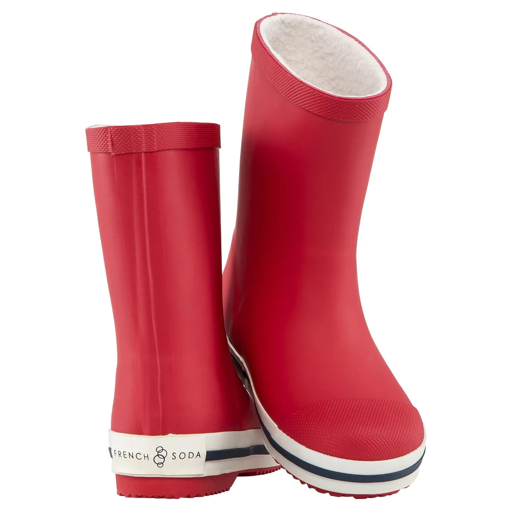 french soda kids natural rubber gumboot - red