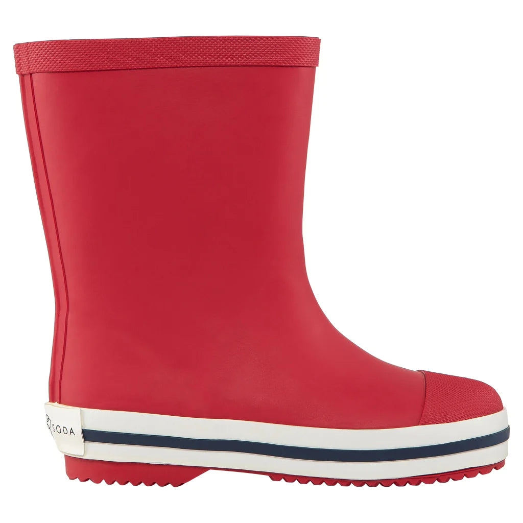 french soda kids natural rubber gumboot - red