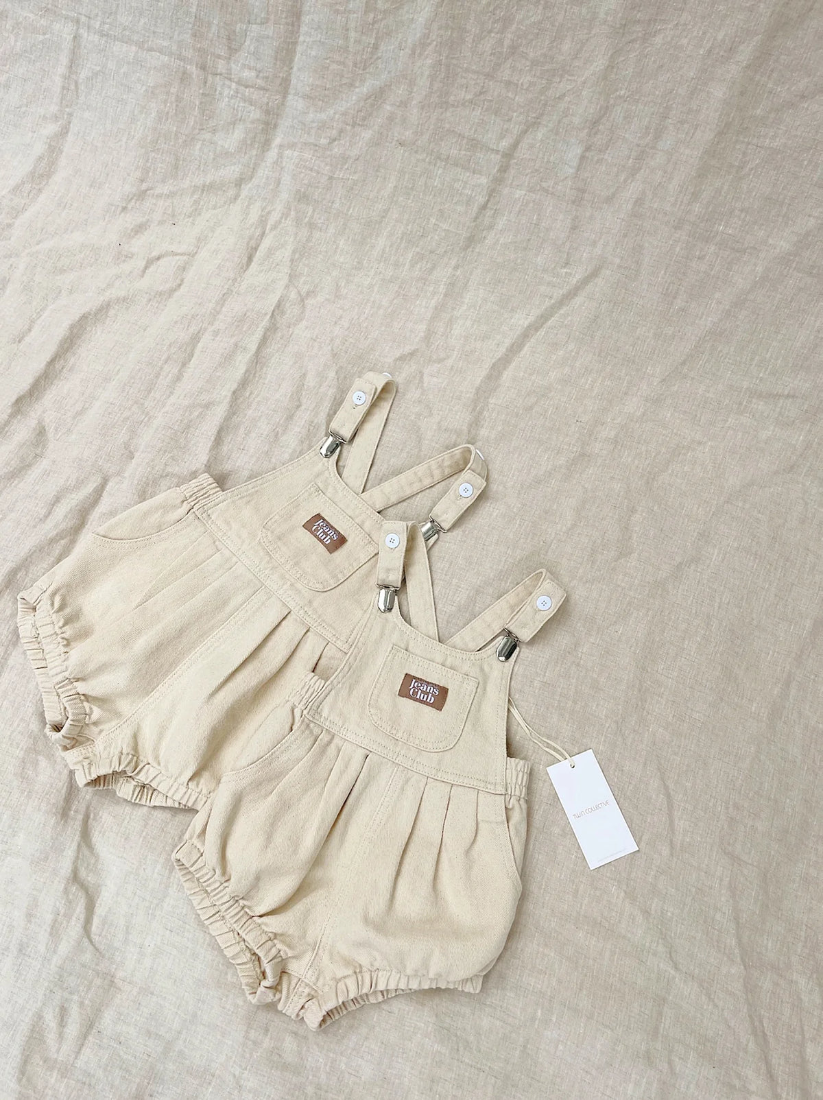 twin collective bowie bubble romper - organic natural