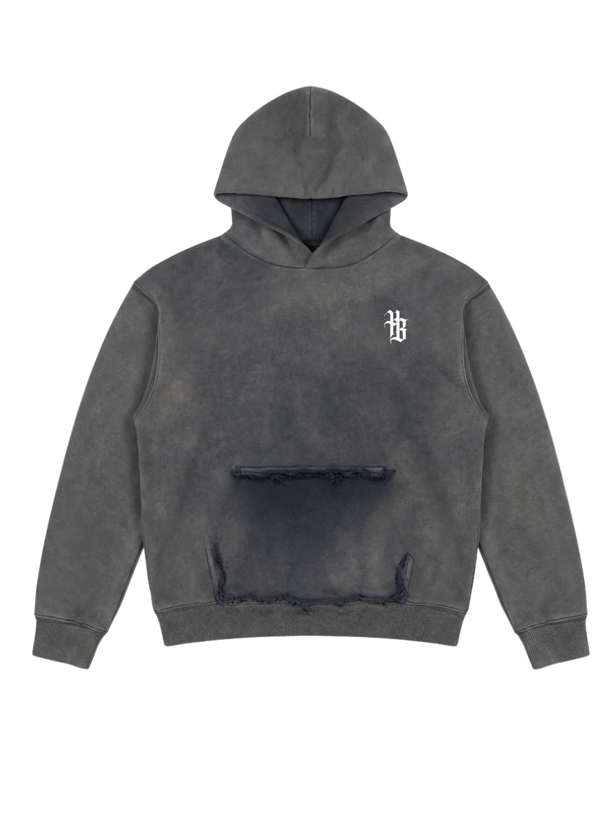 house of basicz the hoodie destroyed - washed ink - pre order
