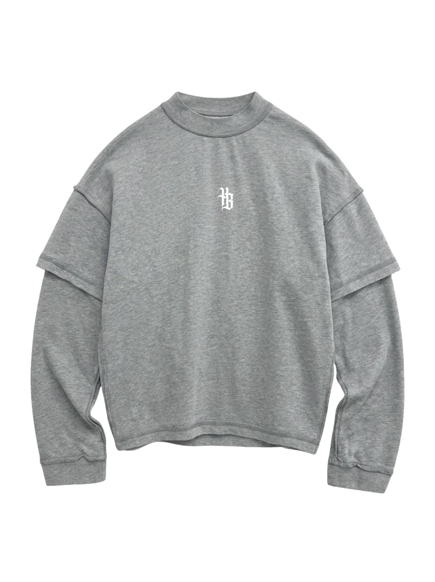 house of basicz the reverzed longsleeve - grey marble - pre order