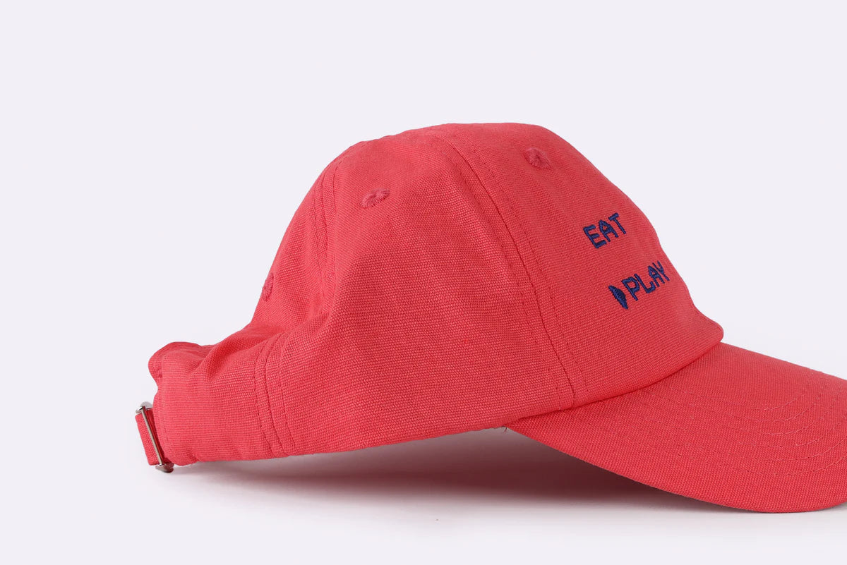 bbobbie eat, sleep, play, repeat dad cap in coral