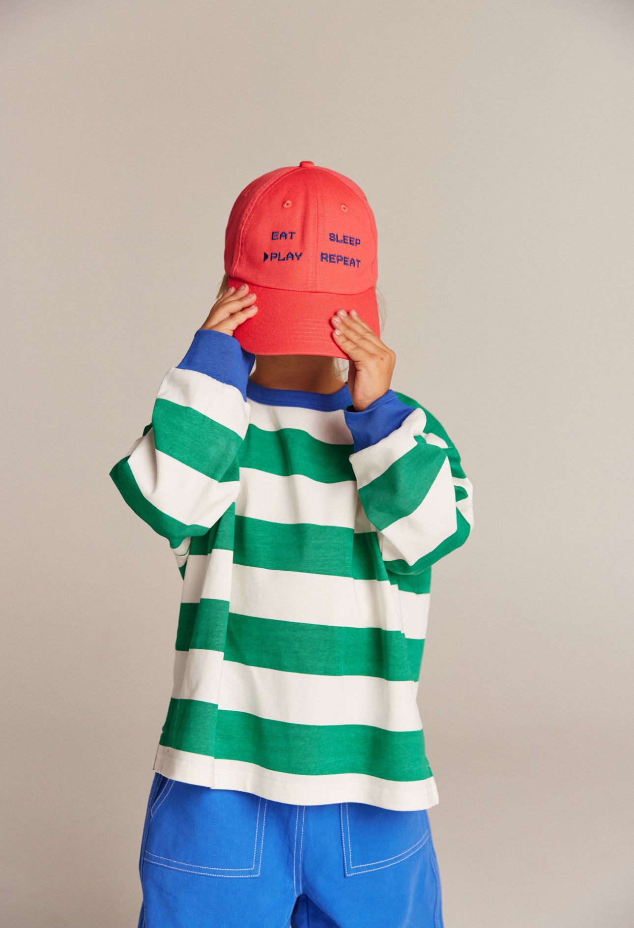 bbobbie eat, sleep, play, repeat dad cap in coral