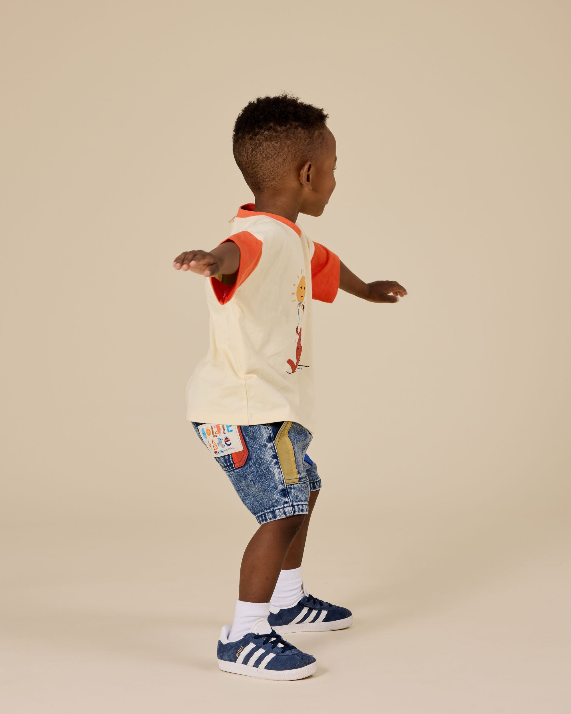 goldie + ace  primary pop noah denim shorts