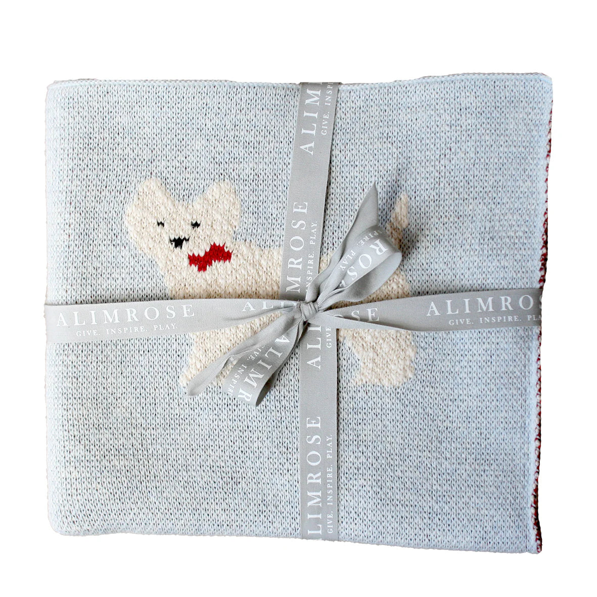 alimrose westie puppy baby blanket - powder blue