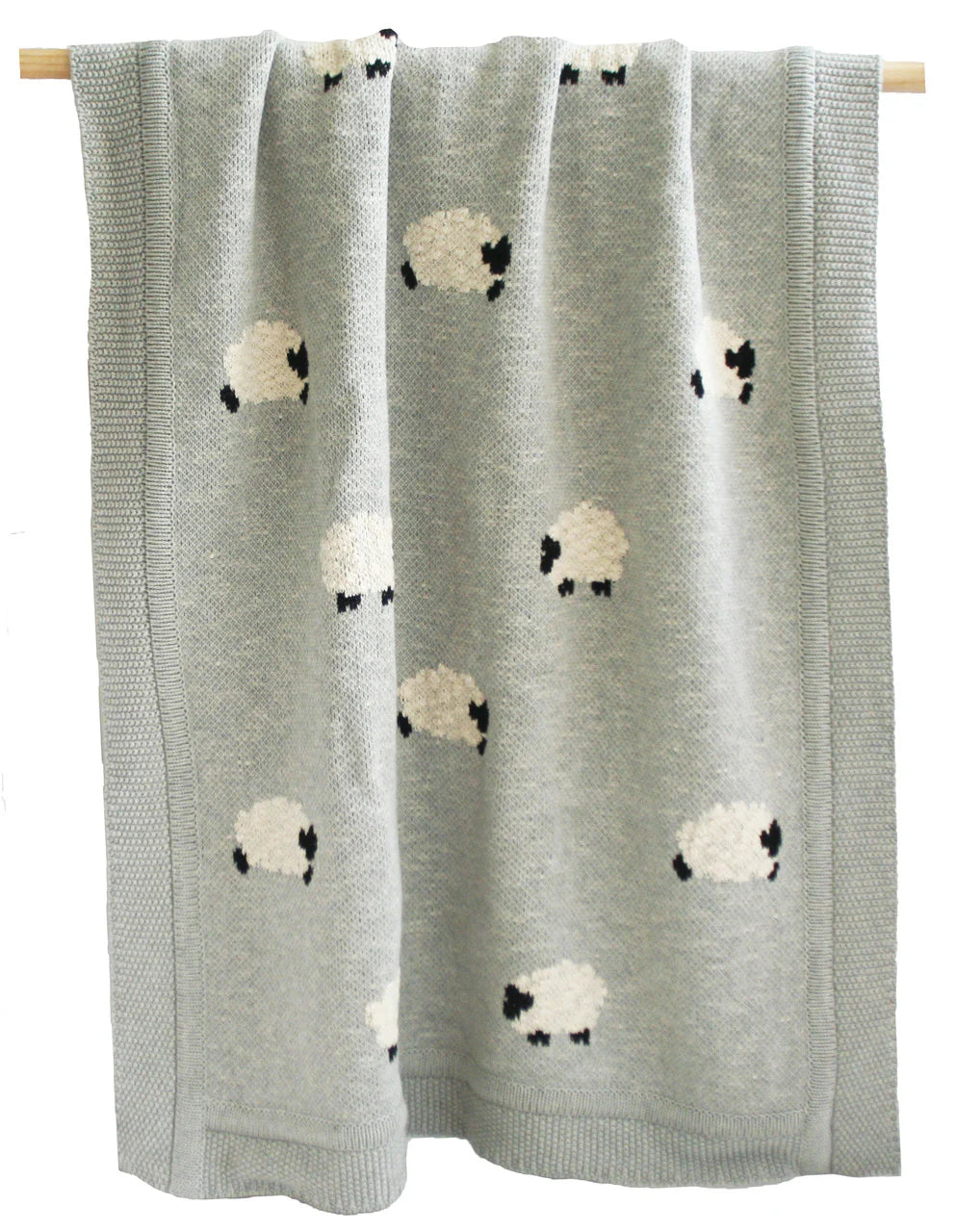 alimrose baa baa baby blanket - grey